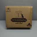 Modern Scratching Post for Indoor Cats - 15 High Cat Scratching Post with Bed Breeds - 15.7 x 11.6 Removable & Washable Cushion (Black Post with Gray Bed)