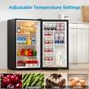 Midea MERM33S1AST Mini Fridge, 3.3 Cu.ft Compact Fridge with Internal Light, Adjustable Thermostat, Reversible Door, Low Noise for Dorm, Office, Bedroom, Stainless Steel