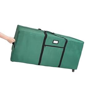 Christmas Tree Storage Bag - Fits Up to 7.5Ft Tall Detachable Xmas Holiday Trees, Extra Large Heavy Duty With Wheels, Durable Waterproof (Green, 7.5ft)