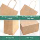 XPCARE 200Pack Paper Bags 8x4.5x10 Inch, Plain Medium Paper Bags with Handles Bulk, Kraft Paper Gift Bag, Retail, Party, Shopping, Favor Bag (Brown)