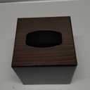 Mkono Tissue Box Cover Square Open-Bottom Wood Tissue Box Holder Decorative Facial Cube Organizer Modern Farmhouse Decor for Bathroom Bedroom Dresser Living Room Office Dorm, Dark Brown