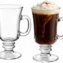 B Unique Lead-Free Irish Crystal Glass Set for Coffee, Mulled Wine, Tea & Other Beautiful Drinks for Entertaining Pack of 2