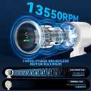 Portable Handheld Turbo Fan, 5 Gear Wind, Battery Operated, Up to 12 Working Hours, 3 IN 1 Hand Fan with Air Turbo Tech Cooling Fan for Outdoor Activities, Travel, Beach (White)