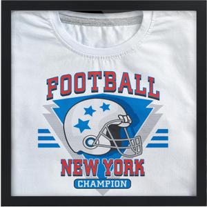 Americanflat T-Shirt Frame - 13.5x13.5 Frame with Shatter-Resistant Glass and Folding Insert - All-Star Collection - Black T-Shirt Frames for Wall Display - Ideal for Sports Memorabilia or Graphic Tees, Style: Square T-Shirt Frame