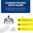 PetSafe Drinkwell Stainless Multi-Pet Pet Fountain with Extra 12-Pack of | Customizable 1-5 Water Streams, Rust/Scratch-Resistant Stainless Steel, 12 Carbon + 2 Foam Filters Included