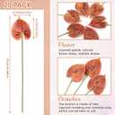 Hanaive 20 Pcs Artificial Anthurium Flowers 23.6 Inch Fake Anthurium Flowers for DIY Vase Bouquets Centerpiece Arrangements Wedding Bridal Shower Party Home Decor(Orange)