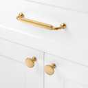 10 Pack 5 Inch Hole Centers, Brushed Gold Cabinet Pulls Gold Cabinet Handles Gold Kitchen Hardware for Cabinets ZP2302 Drawer Bedroom Dresser Bathroom Vanity Cupboard