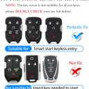 for GMC Chevy Key Fob Cover, Key Fob Case Cover Fits for GMC Acadia Yukon XL/LTZ Terrain Chevy Chevrolet Tahoe Silverado Suburban Car Accessories Smart Key