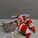 Leitee 3 Pcs Electric Santa Claus Decoration - Rope Ladder Parachute Somersault Musical Santa Climbing Ladder Plush Doll Figurine Christmas Tree Hanging Ornaments Xmas Gift
