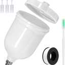 Gravity Feed Spray Gun Cup, 600ml Paint Cup, 3/8" Male 19 Thread BSP, 1 Filter + PTFE Tape, Fit for GTI PRO DV1 TT GFG