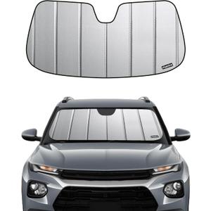 Windshield Sunshade for Chevy Trailblazer 2024-2026, Premium Grey Leather Finish