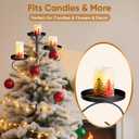 Christmas Tree Topper, 35.4'' Triple Topper Candle Holder, 3 Tier Black Candle Holder for Christmas Tree, Light up for Indoor Bedroom Kitchen Decorations