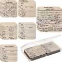 12 Pcs Library Card Coasters Book Club Gifts, Library Due Date Card Coasters Vintage Book Lover Librarian Gifts for Women Men Office Classroom Graduation Back to School Christmas Table Decorations