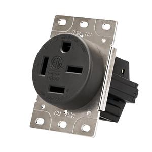 PLUGTUL NEMA 15-60R Flush Mounting Receptacle, 60Amp Receptacle Outlet, Straight Blade, Industrial Grade, 60 Amp, 250 Volt, ETL Listed