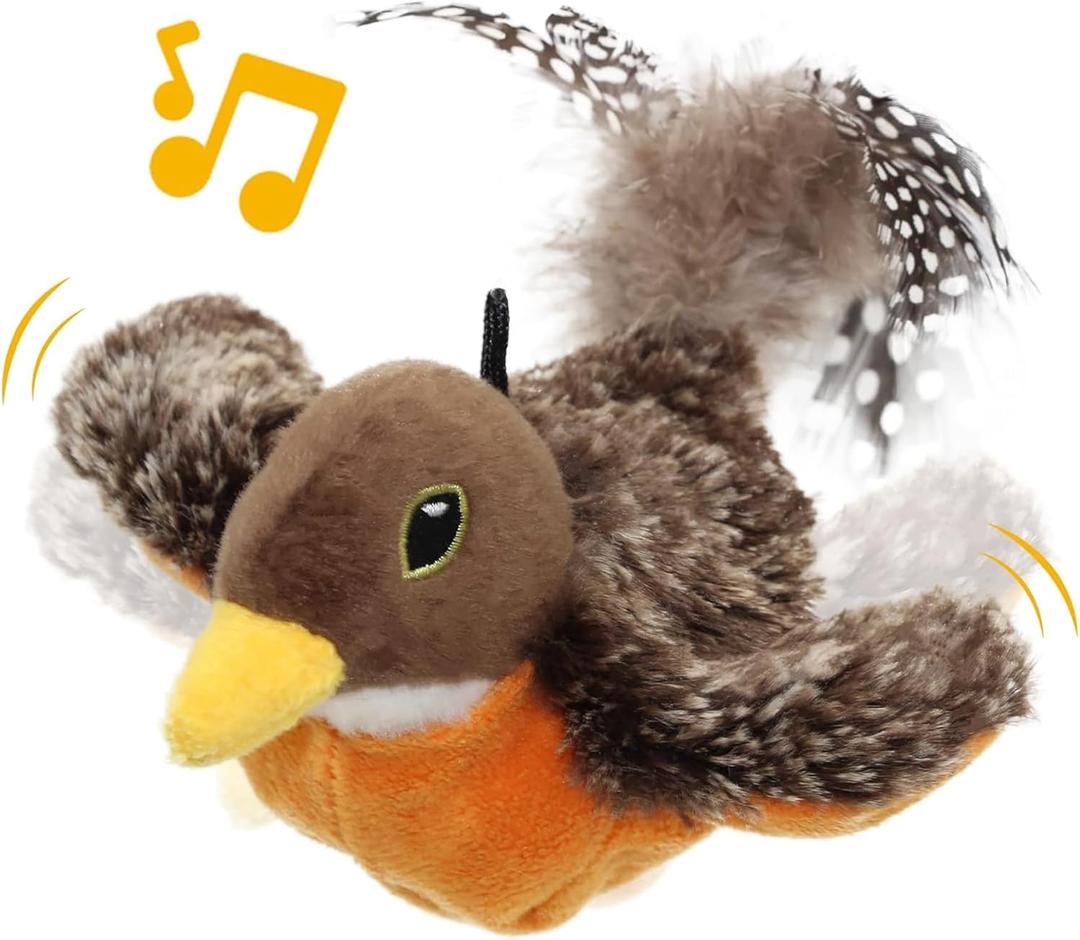 Flapping Bird Cat Toy, Motion Activated with Catnip, 3 Modes & USB Rechargeable, Machine Washable Interactive Toy for Indoor Cats