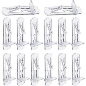 50 Pcs Plastic Locking Shelf Pins 6mm, 3/4 Clear Plastic Locking Shelf Support Peg Clips for 5.9-6mm Diameter Peg Hole & Slightly Larger Than 20-21mm Cabinet Shelves
