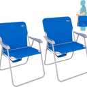 #WEJOY Folding Beach Chair for Adults, Lightweight Beach Chair with Shoulder Straps, High Back Camping Chairs with Hard Armrest, Supports 300lbs for Outdoor Lawn Concert, 25 Inches X 23.43 Inches X 33.66 Inches