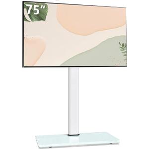 Swivel TV Floor Stand for 43-75 Inches TVs, 10 Level Height Adjustable Corner Extra Tall TV Stand Mount for Living Room/Bedroom, Holds up to 110 lbs,MAX VESA 600x400mm