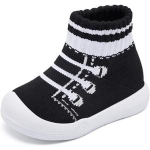 Engtoy Baby Shoes & Socks - Non-Slip Breathable Slippers with Soft Rubber Sole - Baby Boys & Girls Slip On Sneakers (Black)