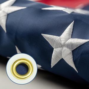 Sturdy American Flag 3x5 Ft Outdoor Heavy Duty,Non Fading American Flags for Outside 3x5,Embroidered American Flag,3 by 5 America Flags Best High Wind all Weather US Flag,Indestructible America Flag Sewn Stripes and Embroidered Stars,Exquisitely crafted.When hung using the original flagpole bracket, the metal buckle fits perfectly.