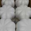Liliful 12 Pcs 6" Foam Artificial Pumpkins Fall Harvest Pumpkins Fake Plastic Carvable Foam Pumpkin Decor for Halloween Thanksgiving Home Decor (White)