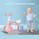 Gamfeiny Colorful Lighting Baby Balance Bike Toys for 1 Year Old Boy Girl Gifts, 10-36 Month Toddler Balance Bike, No Pedal 4 Silence Wheels & Soft Seat First Riding on Toys, 1st Birthday Gifts, 10-36months Age