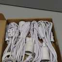 Plug in Pendant Light Cord Kit - 16Ft Light Bulb Socket with Cord E26/E27 Hanging Lantern Lamp Cable with Switch,Socket Rings, 4 Pack, White