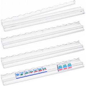 Jongyance 4-Pack Clear Acrylic Mahjong Racks with Pushers(19.7") for American Mahjong Game, Mahjong Accessories
