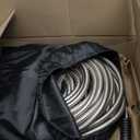 Metal Garden Hose 200Ft Stainless Steel Water Hose Heavy Duty with 10 Way Nozzle-Flexible Lightweight Durable No Kink & TangleStrong 3/4 Solid Metal Fitting Shut-Off Valve for Outdoor Yard (Silver)