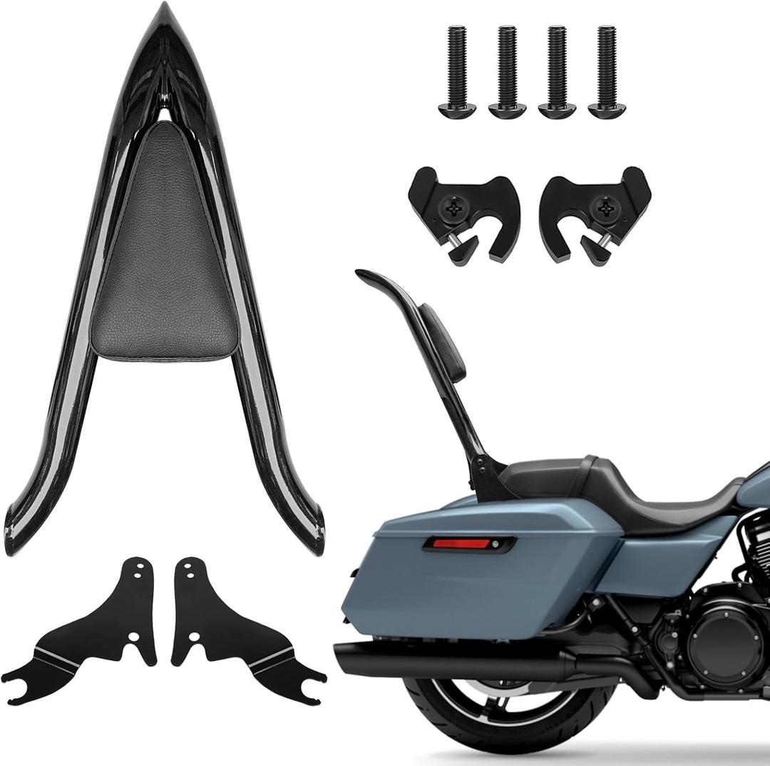 22'' Sissy Bar Detachable Passenger Backrest for Harley Davidson Touring Road King Road Glide Street Glide Electra Glide Road King 2009-2025, Black
