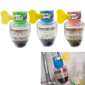 3 Pcs Faucet Water Filter,6 Layer Cartridge Activated Carbon Filters Water Filter Faucet Replacements for Sink Applicable 1/2inch - 3/4inch Faucet(Random)