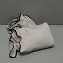 MIULEE 96" Long Scalloped Shower Curtain Linen Textured with 12 Metal Hooks Cute Extra Long Heavy Duty Washable Waterproof Cloth Shower Curtains with Black Border for Bathroom Hotel Bathtub,Beige