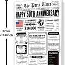 6 x Happy 50th Anniversary Card Gifts for Women Men, Jumbo 50th Wedding Anniversary Cards Gift for Husband Wife, Retro 50 Year Old Anniversary Decoration for Couple