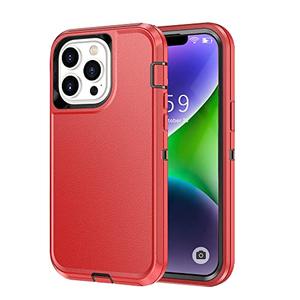 SZFIRSTEY Compatible with iPhone 14 Pro Case, Drop Protection Rugged Shockproof/ Dust Proof Military Protective Tough Durable Phone Cover Heavy Duty (Red/ Black)