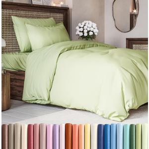 CGK Unlimited Duvet Cover Twin/Twin XL Size Set - Extra Soft Duvet Cover 68 x 90 with 1 Pillow Sham - Hotel Quality, Fade Free w/Zipper Closures & Ties - Bedding and Bed Linens Set (Light Sage Green)