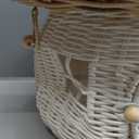 KOLWOVEN Mushroom Rattan Storage Basket with Lid - Mouse in a Box House- Small Doll house- Decorative Hand Woven Shelf Organizer Cute Handmade Handcrafted Gift Decoration Artwork Wicker (Natural) (Large)