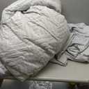 Andency Oversized Queen Size Comforter Set with Sheets Light Grey - 7 Pieces Bed in a Bag Oversized Queen Boho Tufted Lightweight Bedding Sets with Comforter, Sheets, Pillowcases & Shams