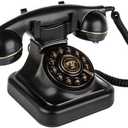 Sangyn Retro Landline Telephone Classic Rotary Design Old Fashioned Corded Desk Phone for Home and Office