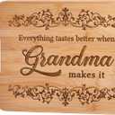 AceThrills Grandma Gifts for Grandma Christmas Birthday Gifts from Grandkids for Mother's Day - Engraved Bamboo Cutting Board 12.3"L x 8.7"W x 0.4"Th (Everything Tastes Better)
