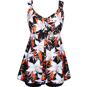 DANIFY Plus Size Swimsuit for Women Tankini Swimdress Tummy Control Swimwear Two Piece Bathing Suit with Shorts (22, Hs36 Floral)
