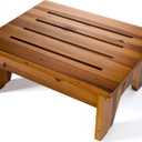 Holana 6" Acacia Wood One Step Stool for Adults - 300 Lbs Wooden Step Stools Heavy Duty for High Bed Riser, Bathroom, Bedroom - Small Stepping Stool for Elderly, Seniors, Kids, Handicap Use Indoor
