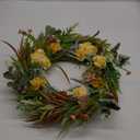 Beinhome 20in Spring Wreath for Front Door - Yellow Rose Lavender Decorated with Small Red Peonies, Blue Hydrangeas and Fruits - Summer Decor for Window, Home, Kitchen Wall