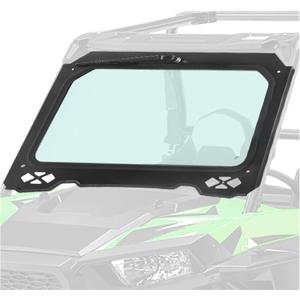 ECOTRIC Full Vented Glass Windshield W/Wiper Compatible with 2014-2018 Polaris RZR 900 1000 Trail, S, XP Turbo Black Frame
