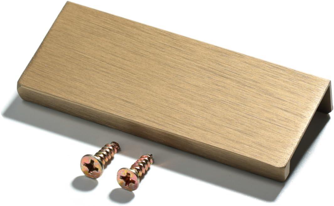 Finger Pulls for Cabinets Drawers - Aluminum Alloy Concealed Handle for Home Kitchen Door Dresser, Easy Installation (8, Bronze, 80mm/3.15inch)