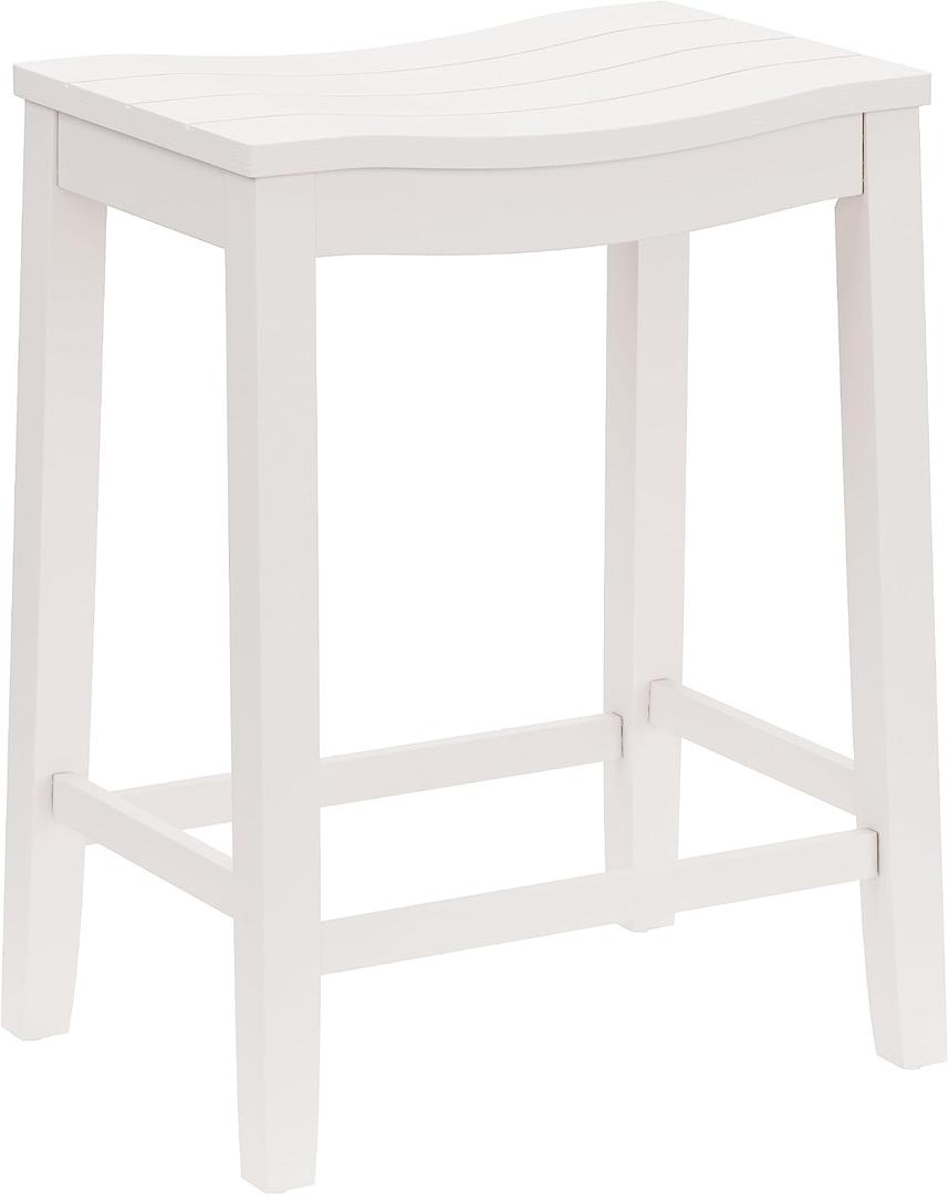 Hillsdale Furniture Fiddler Backless Counter Height Saddle Stool, White