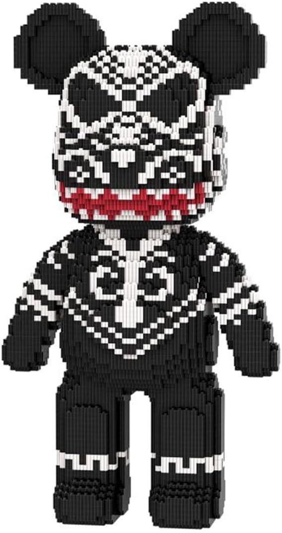 PIANTION Animal Black Totem Bear Micro Building Blocks Set (6000PCS XQ022) 16.9 In High Series, Gifts Suitable for Adults