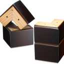 Geelin 8 Pack 3 Inch Wood Furniture Risers L-Shaped Bed Riser, Walnut Color