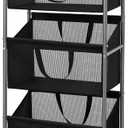 STO STO 3-Tier Vertical Rolling Laundry Hamper with Removable Bags, 120L Stackable Laundry Sorter Basket, Clothes Hamper with Wheels for Small Spaces, Closet, Bedroom, Bathroom, Laundry Room, Black