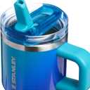 STANLEY Quencher ProTour Flip Straw Tumbler with Leakproof Lid 20 oz | Built-In Straw & Handle | Cupholder Compatible for Travel | Insulated Stainless Steel Cup | BPA-Free | Sea Glass Aura