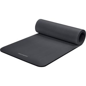 Retrospec Solana Yoga Mat 1/2" Thick w/Nylon Strap for Men & Women - Non Slip Exercise Mat for Yoga, Pilates, Stretching, Floor & Fitness Workouts (Graphite)